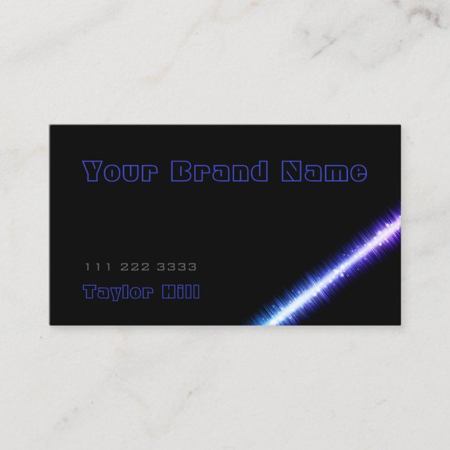 Enkel svart Mörk blått med lätt grafik Modern Visitkort (Framsida)