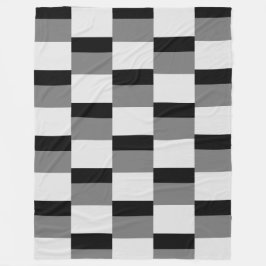 Enkel svart och Grått Mönster Fleecefilt