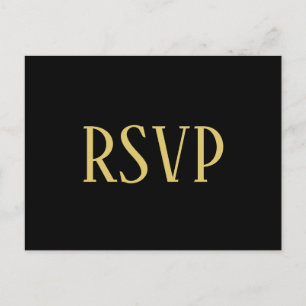Enkel svart och guld design - RSVP vykort