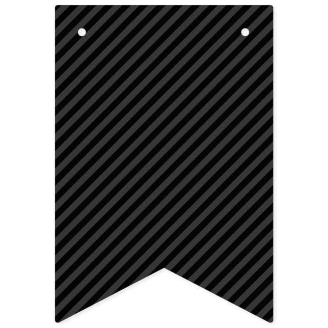 Enkel svart och rökig svart, smal diagonal Rand Vimplar (Första flaggan)