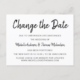 Enkel svart och vit ändra datum meddelande vykort