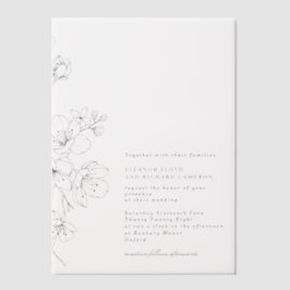 Enkel svart och vit Blommar Blommigt Bröllop