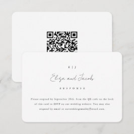 Enkel svart och vit Bröllop OSA med QR-kod