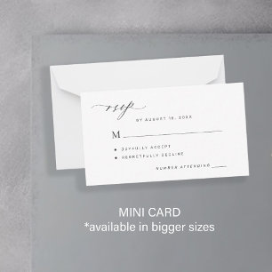 Enkel svart och vit bröllops-RSVP Anteckningskort