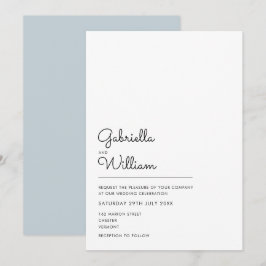 Enkel Svart och Vit Bröllopsskrift Inbjudningar