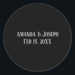 Enkel svart och vit design - Cirkelmärke Runt Klistermärke<br><div class="desc">Utformning av mellanliggande Mod - Fyrkantiga fästpunkt</div>