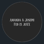 Enkel svart och vit design - Cirkelmärke Runt Klistermärke<br><div class="desc">Utformning av mellanliggande Mod - Fyrkantiga fästpunkt</div>