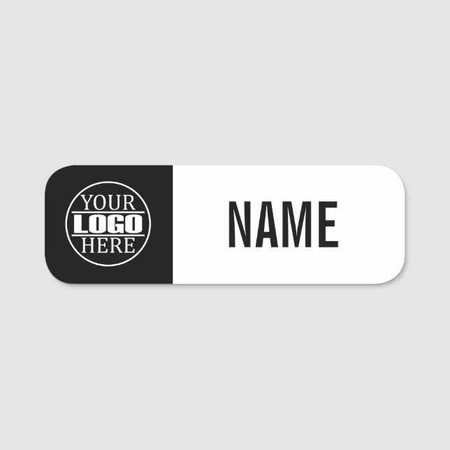Enkel svart och vit din Logotyp här Namnbricka (Framsida)