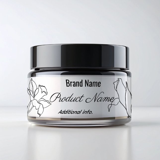 Enkel svart och vit Elegant Vattenflaska Etikett (Skapare uppladdad)