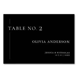 Enkel svart och vit individuell gäst Namn Bröllop Bordsnummer