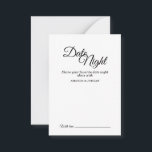 Enkel svart och vit kalligrafi Datum natt Rådkort<br><div class="desc">Detta enkla svarta och vita kalligrafkort för nattrådgivning ger en lyx för eleganten,  men en modern känsla både för ett minimalistiskt och mer traditionellt eller formellt bröllop. Avslappnadens kalligrafi ger en antika känsla,  medan utformningen av klassens neutralt kan kombineras med alla unika aspekter av giftermål firande.</div>