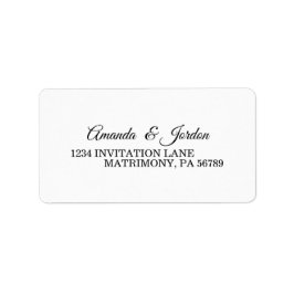 Enkel svart och vit kalligrafi OSA Adress Adressetikett