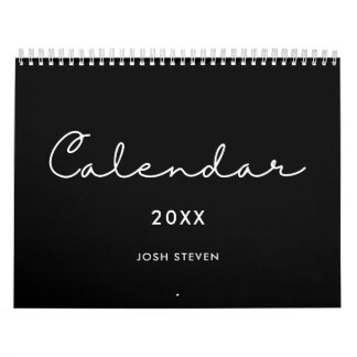 Enkel svart och vit minimalistisk 2027 kalender