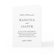 Enkel svart och vit modern Bröllop i fetstil