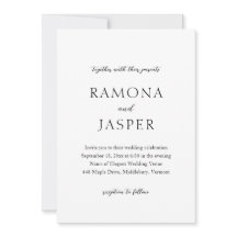 Enkel svart och vit modern Bröllop i fetstil