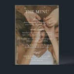 Enkel svart och vit modern foto Bröllop Meny<br><div class="desc">Modern bröllopsmeny med en enkel men elegant design.</div>