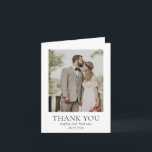 Enkel svart och vit modern foto Bröllop Tack Kort<br><div class="desc">Tack vare det moderna bröllop-kortet har du en enkel elegant.</div>