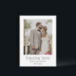 Enkel svart och vit modern foto Bröllop Tack Kort<br><div class="desc">Tack vare det moderna bröllop-kortet har du en enkel elegant.</div>