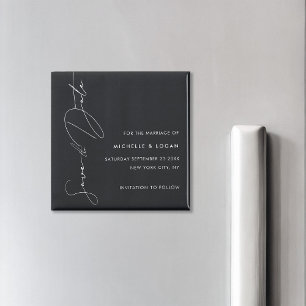 Enkel svart och vit modern handskriven skrift magnet