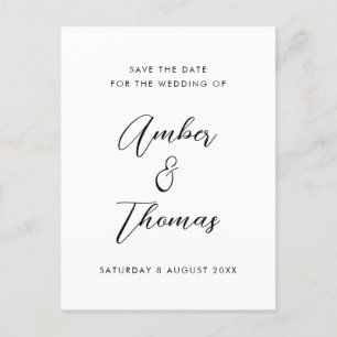 Enkel svart och vit modern kalligrafi S Meddelande Vykort