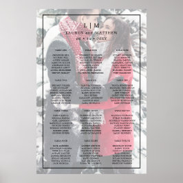 Enkel svart och vit Monogram Elegant bröllop Poster