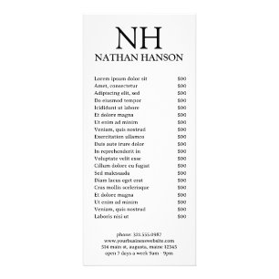 Enkel svart och vit monogram Modern Reklamkort