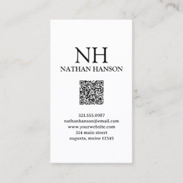 Enkel svart och vit monogram Modern Visitkort