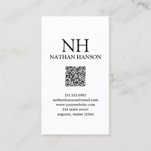 Enkel svart och vit monogram Modern Visitkort