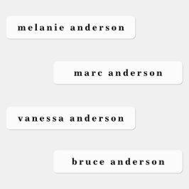 Enkel svart och vit Namn Klistermärke
