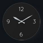 Enkel svart och vit numrerad stor klocka<br><div class="desc">Modern konstnärlig klocka har en minimalistisk design i en svart och vit färg-palett. En enkel vanlig design med vita siffror på en svart bakgrund. Ett modernt tillskott till ditt kök, vardagsrum eller kontorsvägg, en tänkvärd modern kontorsgåva eller en modern hemgåva till vilken tillfälle som helst. Du kan anpassa genom att...</div>