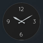 Enkel svart och vit numrerad stor klocka<br><div class="desc">Modern konstnärlig klocka har en minimalistisk design i en svart och vit färg-palett. En enkel vanlig design med vita siffror på en svart bakgrund. Ett modernt tillskott till ditt kök, vardagsrum eller kontorsvägg, en tänkvärd modern kontorsgåva eller en modern hemgåva till vilken tillfälle som helst. Du kan anpassa genom att...</div>