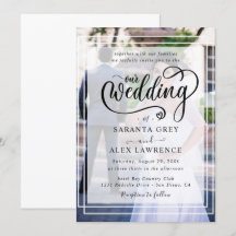 Enkel svart och vit övertäckning Foto Bröllop