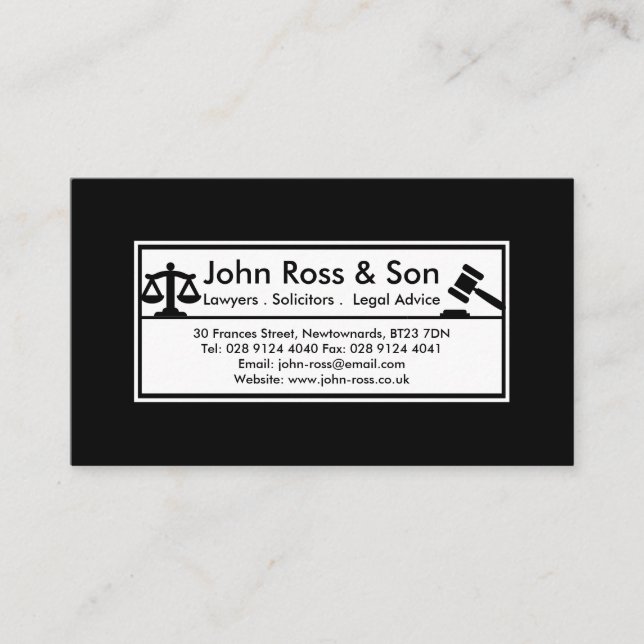 Enkel, svart och vit Professionell-mall Rådkort (Framsida)