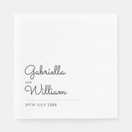 Enkel svart och vit skrift pappersservett