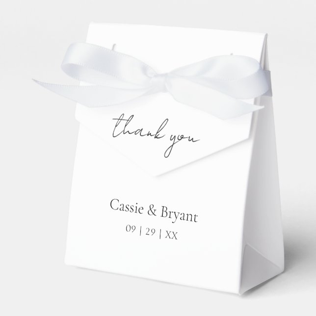 Enkel svart och vit Tack Presentaskar (Framsidan Sidan)