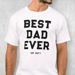 Enkel svart och vit typografi Bästa pappa någonsin T Shirt