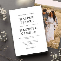 Enkel svart och vit typografi bröllop