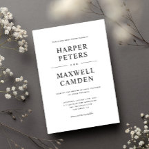 Enkel svart och vit typografi Bröllop