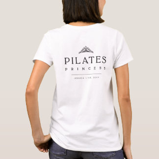 Enkel svart och vit typografi Pilates prinsessa T Shirt