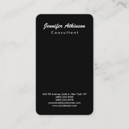 Enkel svart platt penselskript - minimalistisk mod visitkort