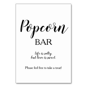 Enkel svart pub för vitCalligraphyPopcorn Bordsnummer