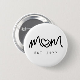 Enkel svart script hjärta Ny mamma etablerad Knapp