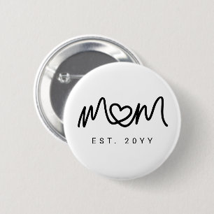 Enkel svart script hjärta Ny mamma etablerad Knapp