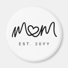 Enkel svart skript hjärta Ny mamma etablerad Magnet