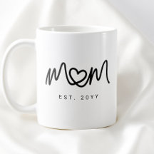 Enkel Svart Skript Hjärtan Ny Mamma Etablerad Est