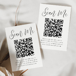 Enkel svart skript QR-kod bröllops-RSVP Tilläggskort