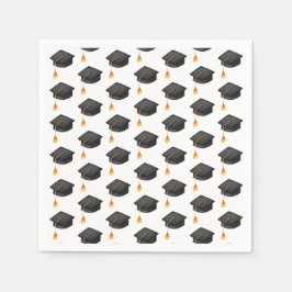 Enkel svart Studentmössa Mönster Pappersservett
