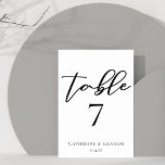 Enkel svart typografi Chic Modern formell Bröllop Bordsnummer<br><div class="desc">Chic och snyggt,  vår minimalistiska vinterbröllopssamling har elegantens kursiva typografi för din moderna mottagning. Följ med dina gäster till deras bord med öga som fångar fet svart skript på de här bordsnumren.</div>
