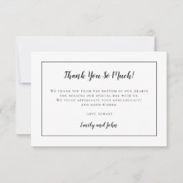 Enkel svart typografi och Ram/foto Tack Kort