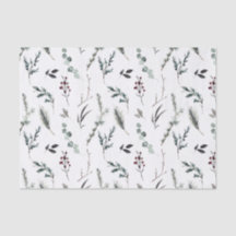 Enkel svart vinter - botaniskt vattenfärgsjul